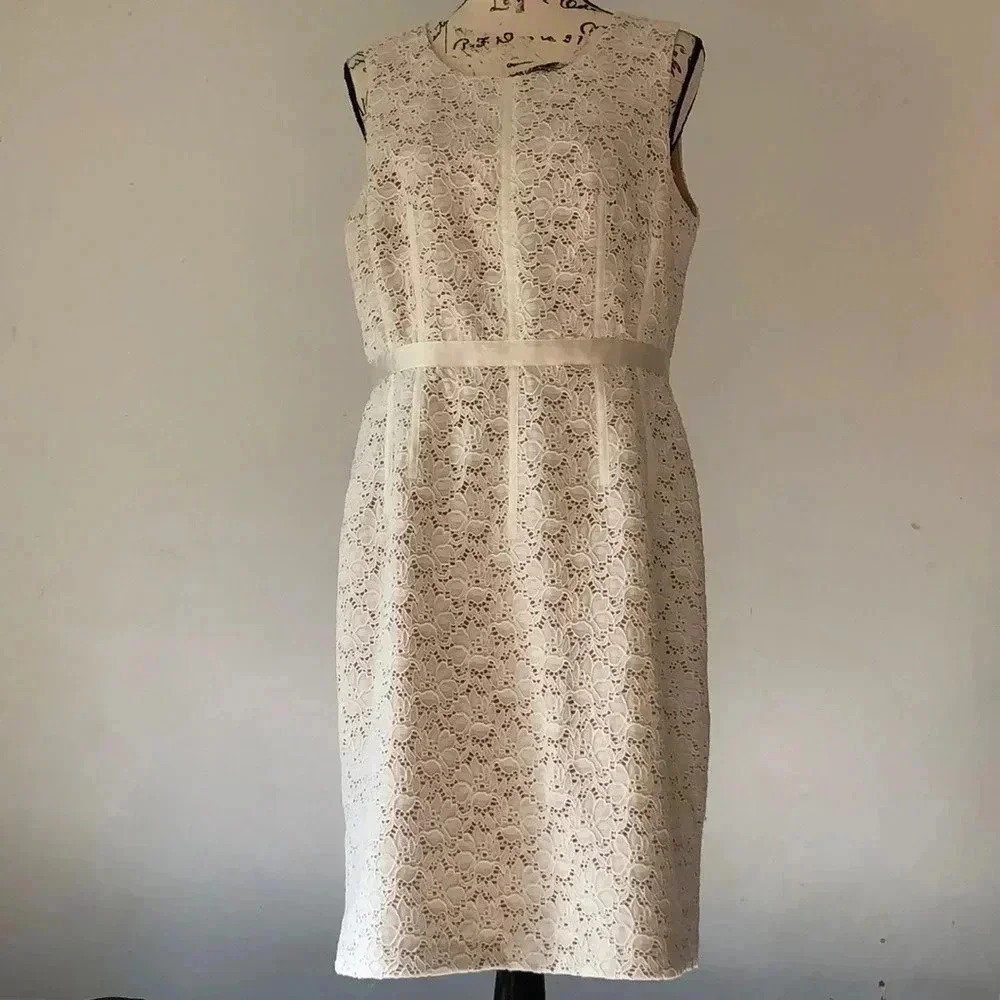 Oleg Cassini Cream Lace Dress